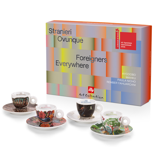 illycaffè presenta las nuevas tazas de su illy Art Collection en la Bienal de Venecia, bajo la firma de 4 nuevos artistas emergentes procedentes de Latinoamérica