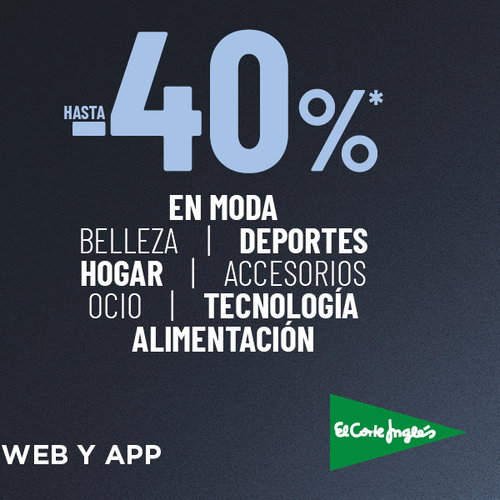 El Corte Inglés celebra hoy su Cyber Monday con descuentos únicos de hasta el 40% sólo en app y web