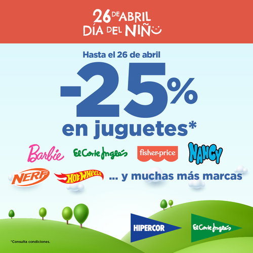 El Corte Inglés celebra el Día del Niño con descuentos especiales en una gran selección de marcas de juguetes
