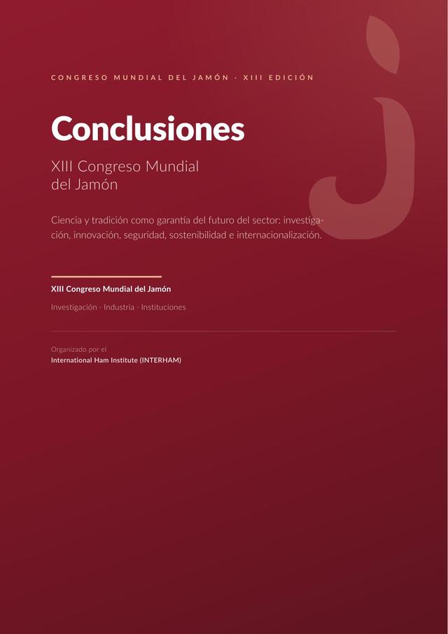 Conclusiones del XIII Congreso Mundial del Jamón